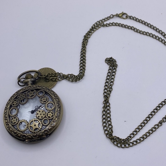 New Steampunk gears quartz pocket watch - Picture 2 of 4